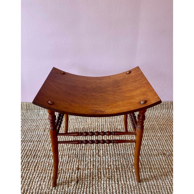 Early 20th Century Early 20th Century Antique Egyptian Revival Bentwood Thebes Stool For Sale - Image 5 of 10