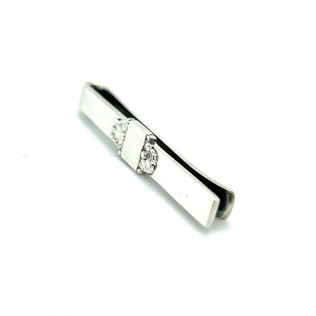 1990s Georg Jensen Estate Mens Tie Bar 2.5" Silver For Sale - Image 9 of 9