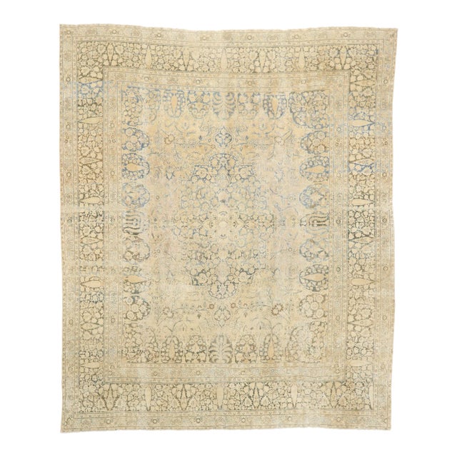 Antique Persian Tabriz Rug - 11'02 X 13'05 For Sale