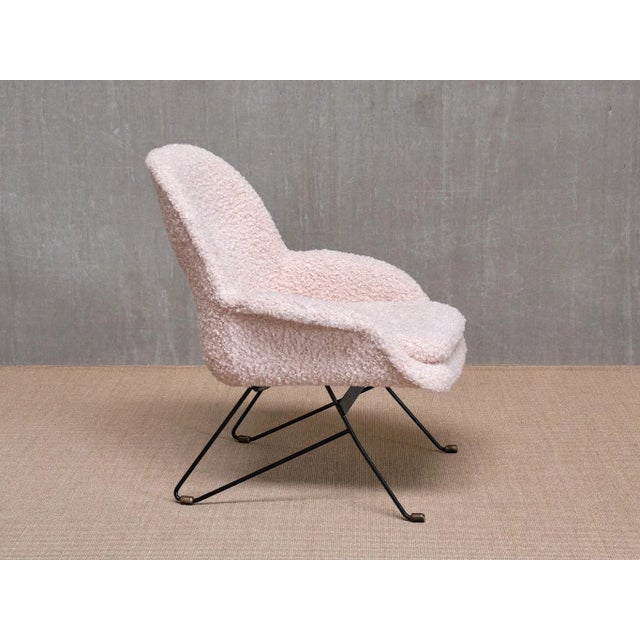 Armchair in Nude White Bouclé by Augusto Bozzi for Saporiti Italia, Italy, 1950s For Sale - Image 10 of 17