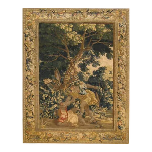Antique Late 17th Century Flemish Old Testament Biblical Cain and Able Tapestry