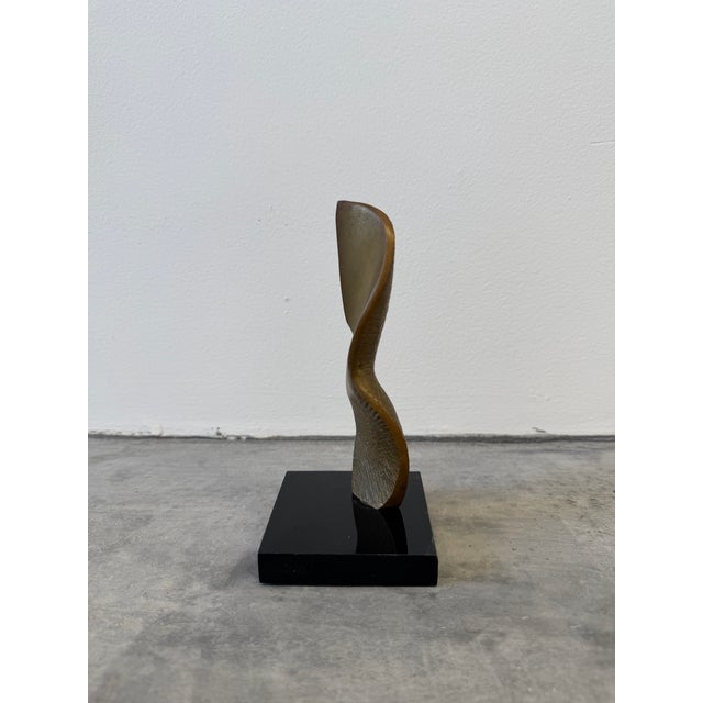 Metal Brazilian Modern Bronze Sculpture on Black Acrylic Base, 1990s For Sale - Image 7 of 11