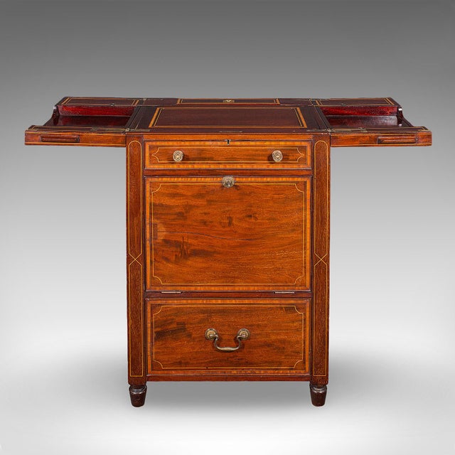 Antique Cocktail Cabinet, English, Counterweighted Bar, Albert Barker, Victorian For Sale - Image 4 of 12