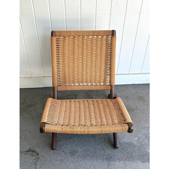 Hans Wegner Hans Wegner Folding Woven Rope Chair For Sale - Image 4 of 7