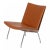 Cognac Bison Leather CH 401 Airport Chair by Hans J. Wegner for Carl Hansen & Søn For Sale - Image 5 of 5
