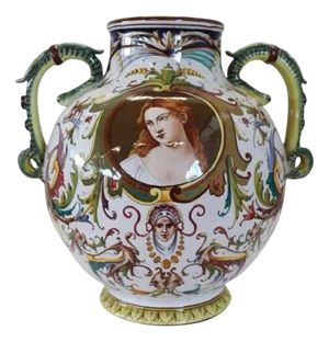 Ceramic Vase with Classical Decor from Faenza, Italy, 1950s