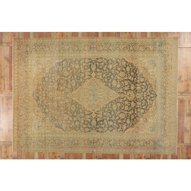 Antique Persian Tabriz Rug - 09'08 X 13'08 For Sale - Image 10 of 11