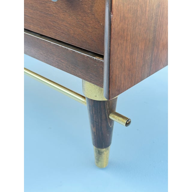 A Pair of Classic Mid Century Night Stands Open Backs Walnut Ca' 1960's For Sale - Image 15 of 18