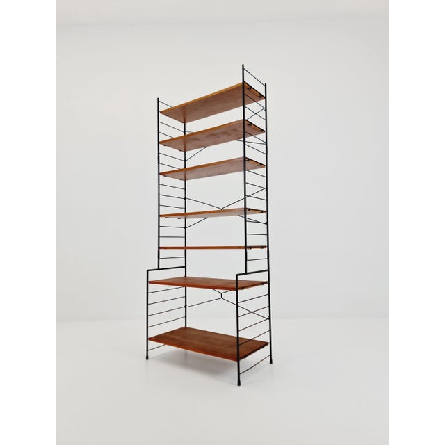 Vintage String Bookshelf in Walnut from WHB Germany, 1950s For Sale - Image 18 of 18