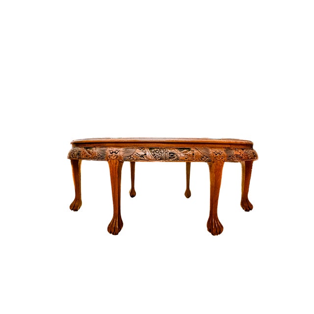 Wood Mid-Century Modern Hand-Carved Asian Opium Nesting Table For Sale - Image 7 of 18