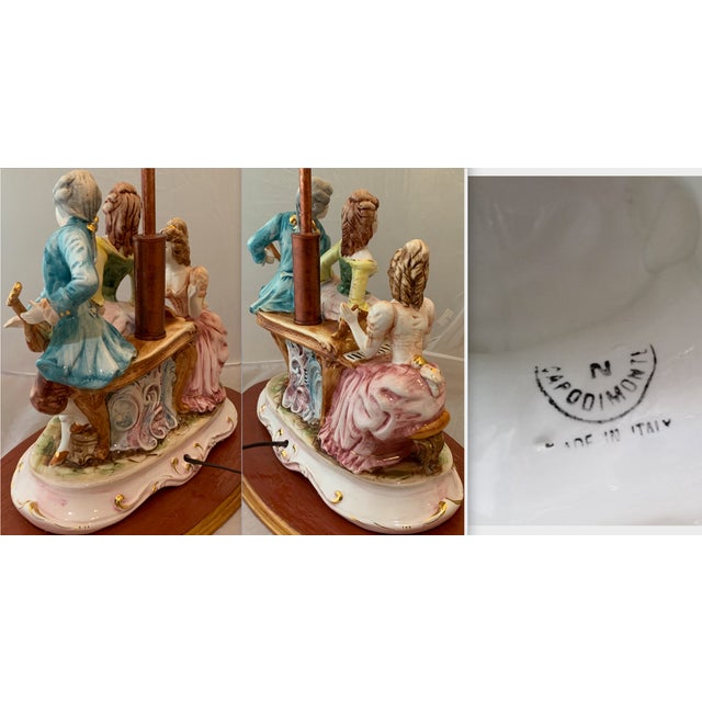 Mid-Century Capodimonte Porcelain Table Lamp - Musical Trio For Sale - Image 12 of 12