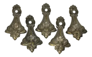 Antique German Chandelier Arms/Drawer Hardware - Set of 5