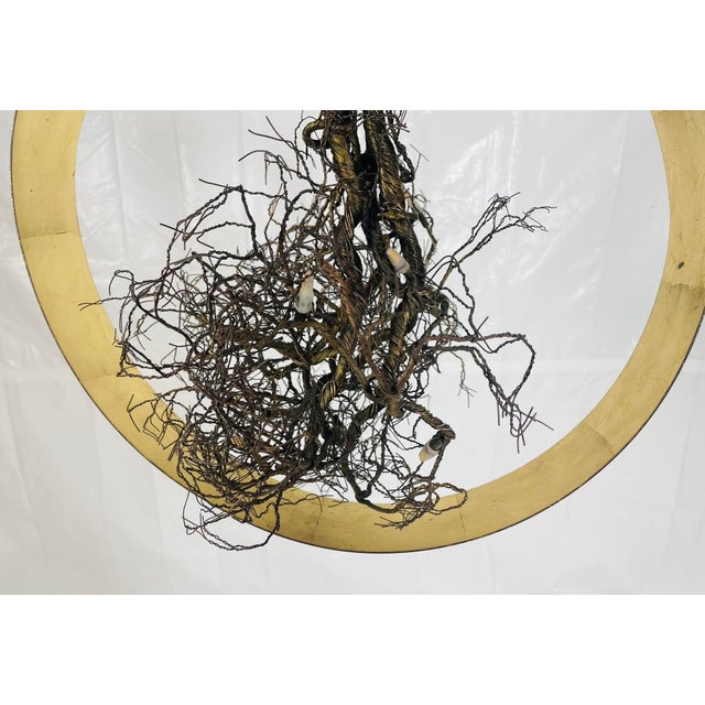 “Roots” Sculptural Pendant Light by F+m Fos, Hand-Twisted Wire, Gold Leaf For Sale - Image 9 of 18