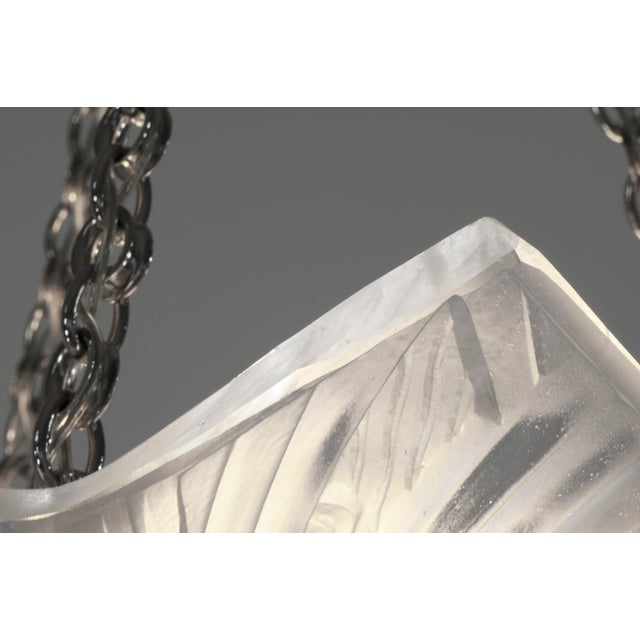 Hettier & Vincent Art Deco Pendant Chandelier Circa 1930 - Hexagonal Glass & Nickel For Sale - Image 14 of 14