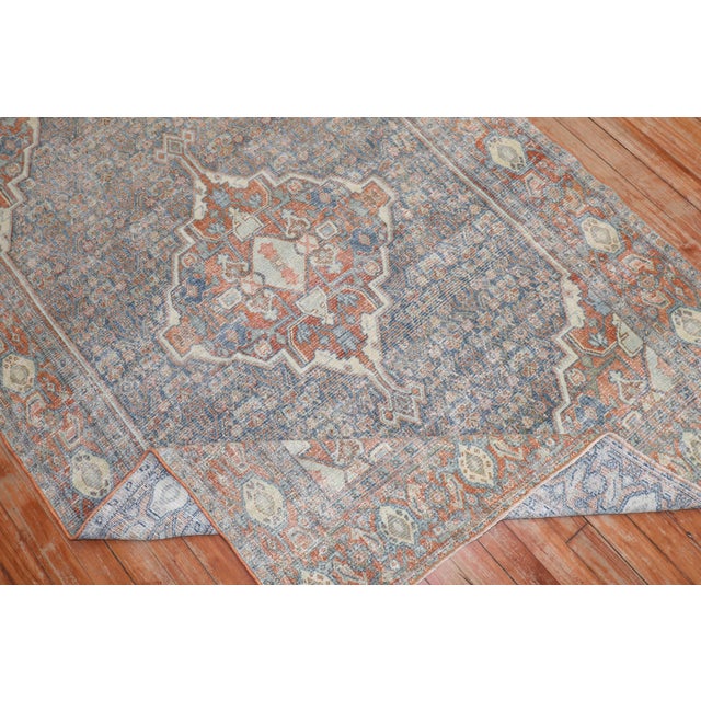 American Antique Zabihi Collection Persian Senneh Accent Size Rug - 4'3" x 6'2" For Sale - Image 3 of 8