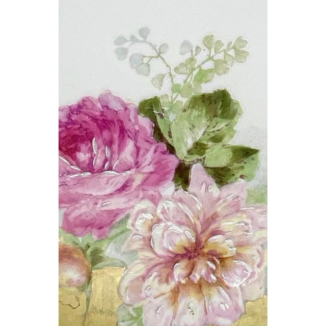 Limoges, France Antique Early 1900s Art Nouveau Blakeman & Henderson Coiffe Limoges Hand-Painted Porcelain Cake Platter For Sale - Image 4 of 12