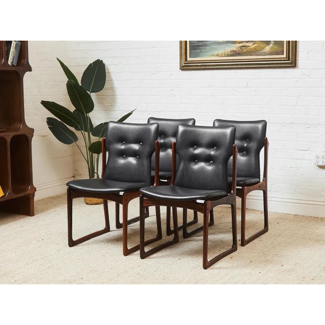 Mid 20th Century Rare Set of Danish Vamdrup Stolefabrik Rosewood Dining Chairs Vendor Vintage For Sale - Image 5 of 9