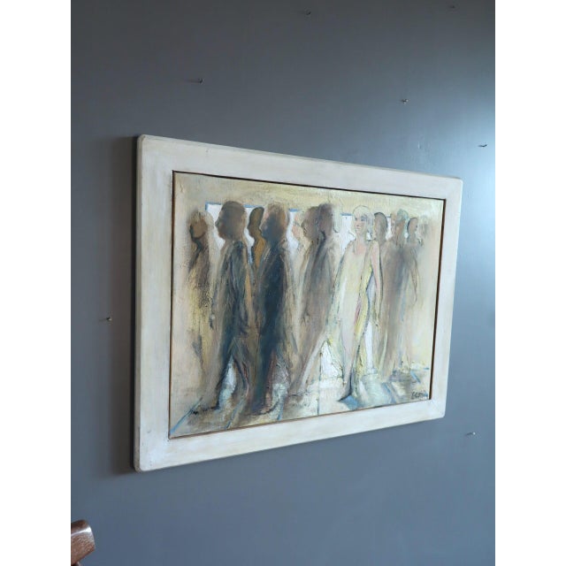 Mid-Century Modern 'Passing Light' Vintage Swedish Original Figurative Oil Painting, Framed For Sale - Image 4 of 11