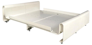 Italian Modern Double Bed in White Wood by Benatti, 1970s