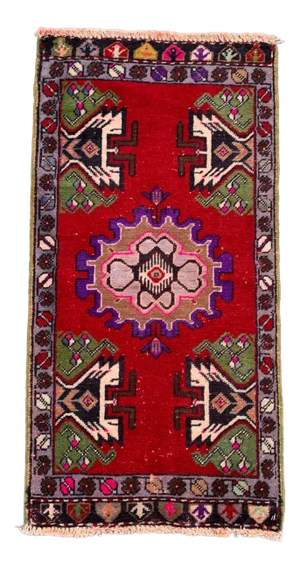 Small Vintage Turkish Wool Rug