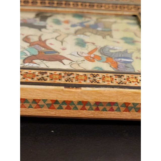 Copper Framed Late 20th Century Persian Text and Illustration For Sale - Image 8 of 10