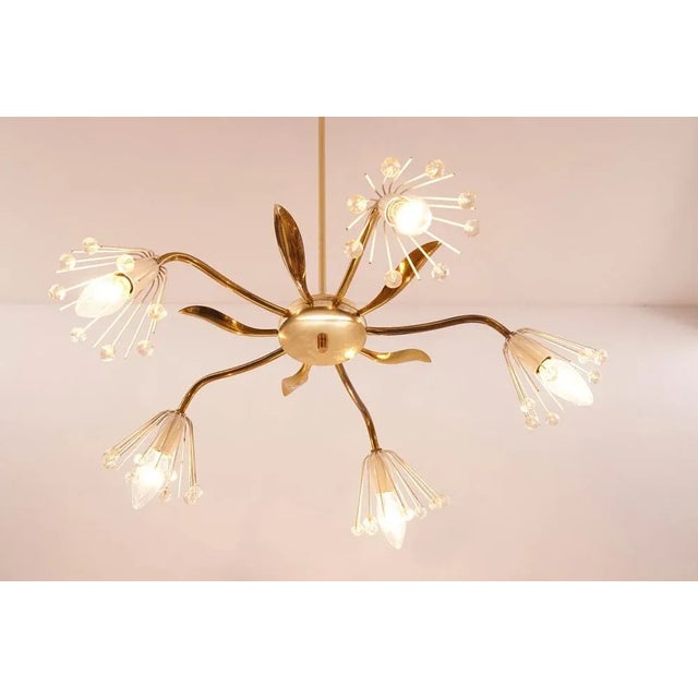 Gold Mid-Century Chandelier by Emil Stejnar for Rupert Nikoll For Sale - Image 8 of 9