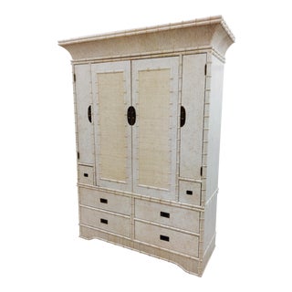 Faux Bamboo Dresser Cabinet by Ficks Reed For Sale