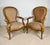 Elegant pair of Louis XV style bergère armchairs dating from approximately the 1950s, featuring graceful cabriole legs,...