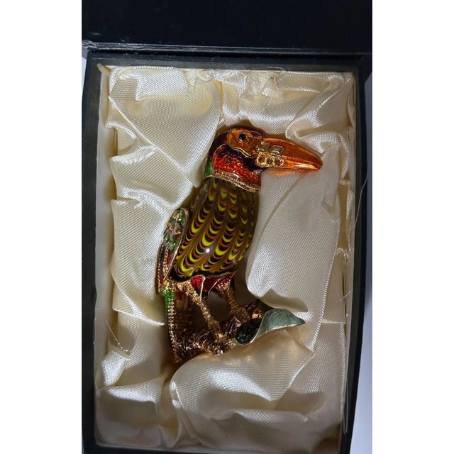 Rare 2006 Fitz and Floyd Guild Collection Jeweled Orange Beak Bird With Box For Sale - Image 11 of 13