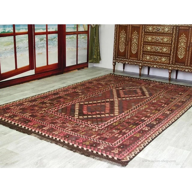 Afghan Kilim Rug, 1980s For Sale - Image 6 of 13