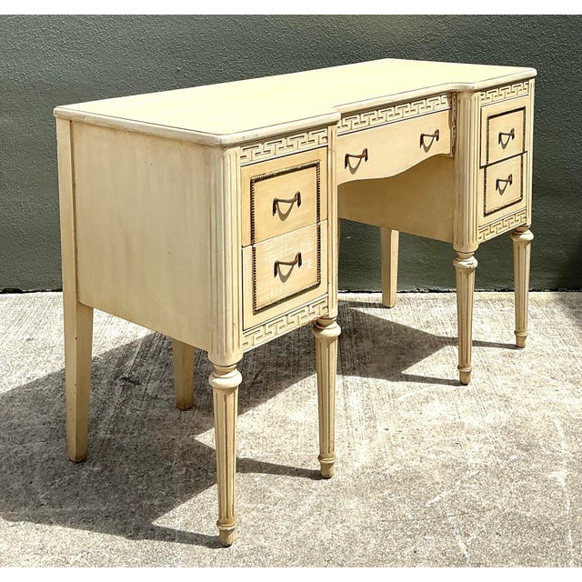 Wood Vintage Greek Key Vanity For Sale - Image 7 of 12