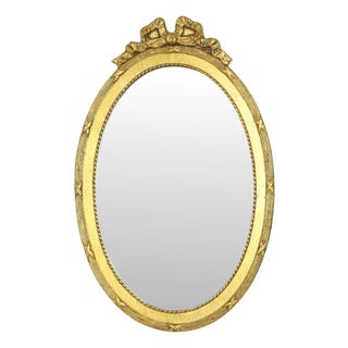 Italian Crested Mirror in Gold-Colored Resin, 1960s For Sale