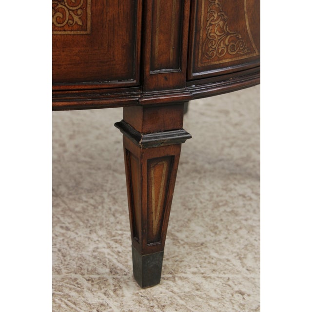 Theodore Alexander 4 Drawer 2 Door Mahogany Demilune Cabinet For Sale - Image 15 of 18