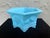 Shabby Chic Vintage Fenton Blue Satin Glass Footed Jardiniere Cachepot Planter For Sale - Image 3 of 8