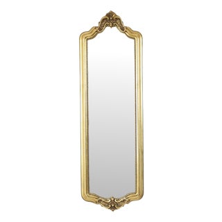 Vintage Baroque Classic Narrow Mirror in Gold, 1960s For Sale