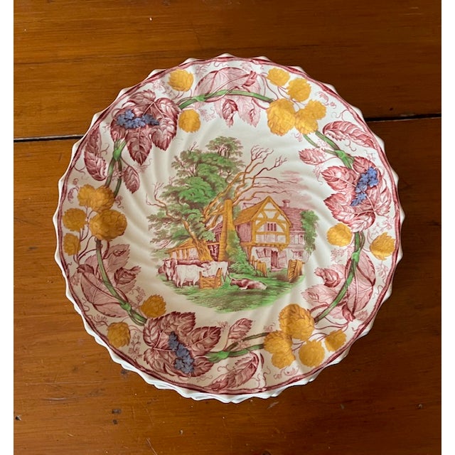 Set of 4 early 20th century Spode Copeland dinner plates, part of a collection designed by British artist Edward Duncan...