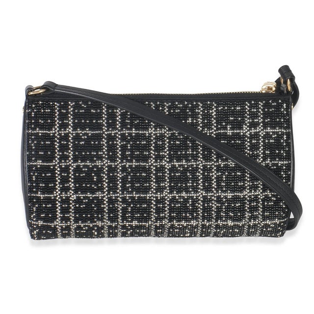 Louis Vuitton Black White Beaded Pochette Tirette For Sale - Image 4 of 9
