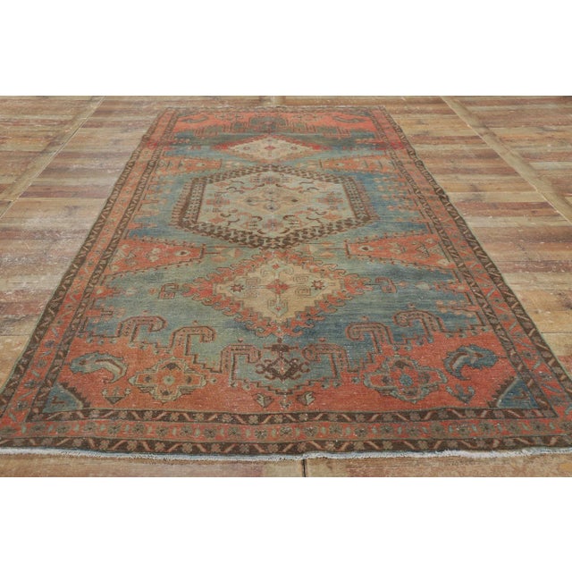 Vintage-Worn Persian Viss Rug -05'02 X 11'03 For Sale - Image 9 of 11