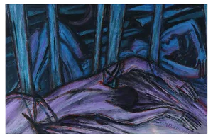 Emil Betzler, Reclining Couple, German Expressionist Painting