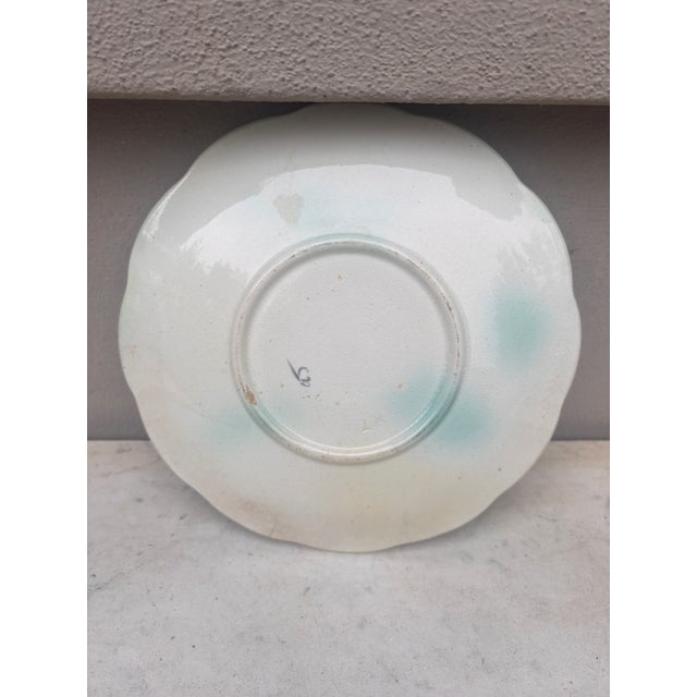 1900 - 1909 French Majolica Dalhias Plate Orchies, Circa 1900 For Sale - Image 5 of 5