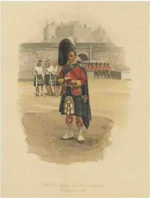Argyll and Sutherland Highlanders from Scotland, 1902, Paper