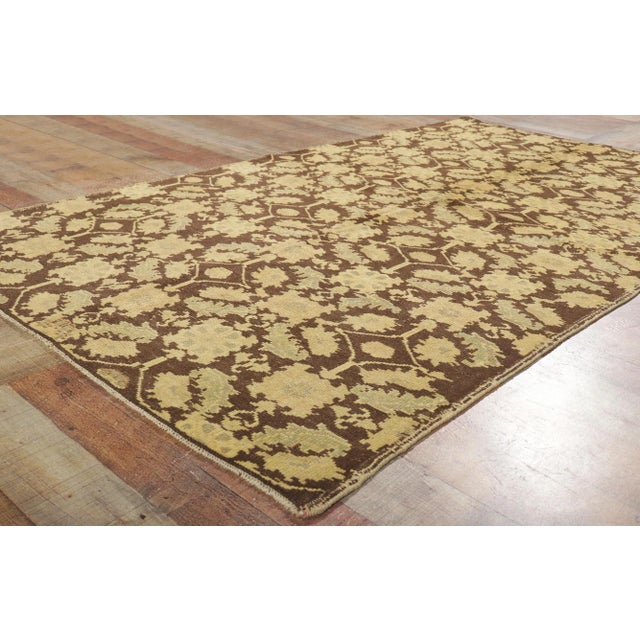 Textile Vintage Turkish Oushak Rug - 04'04 X 07'08 For Sale - Image 7 of 9