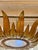 Large Spanish Sunburst Flush Mount in Gilt Metal with Support, 1950 For Sale - Image 11 of 12