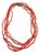 Vintage Coral Multi Strand Beaded Necklace With Sterling Silver Clasp For Sale