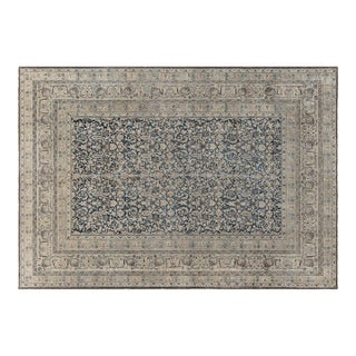 1920s Persian Meshad Rug in Beige, Blue, and Brown For Sale