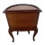 Brown 1950s China Cabinet Demilune Half Moon Shape Curio Display, Lighted, Beveled Glass 1a For Sale - Image 8 of 13