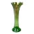 Mid-Century Green Iridescent Carnival Art Glass Swung Vase For Sale