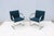 Gordon International Ludwig Mies Van Der Rohe Brno Flat Bar Chairs in Blue Fabric by Gordon, a Pair For Sale - Image 4 of 18