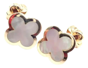 Van Cleef & Arpels Pure Alhambra Mother of Pearl Yellow Gold Cufflinks - 2 Pieces