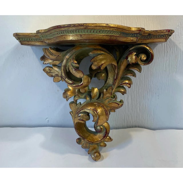 Vintage Neoclassical Gold Wall Corbel For Sale - Image 4 of 9